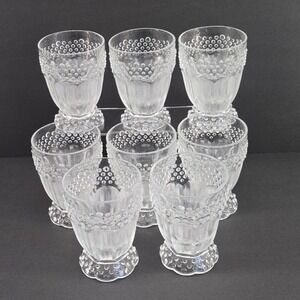 Set of 8 Gorham Emily's Attic Clear Crystal Double Old Fashioned Glasses